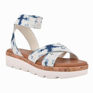 Nine West Bounce Flat Sandals - Blue - Ireland (OR2170495)